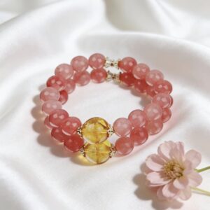 水晶手串无镶嵌天然水晶草莓晶女diy新品轻奢大气