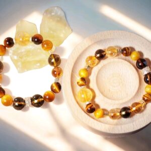 天然金霸水晶手串男女高级感金虎眼石黄水晶金发晶招财手链